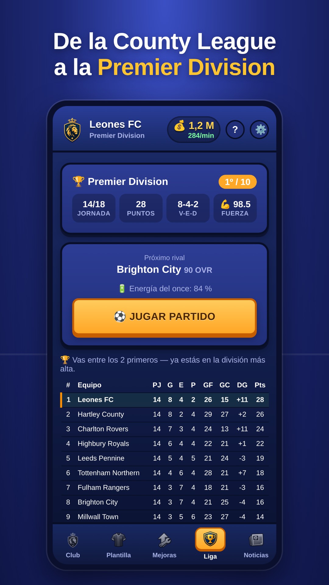Clasificación de liga