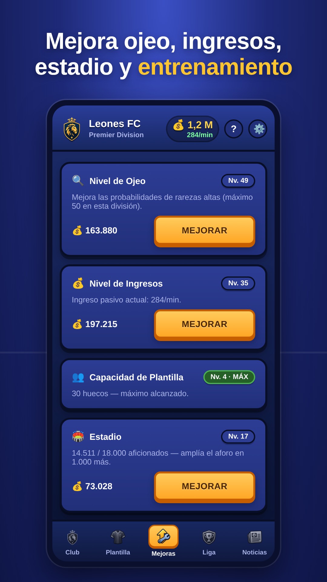 Mejoras del club